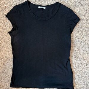 Michael Stars The Original Tee Black Cap Sleeve Top One Size